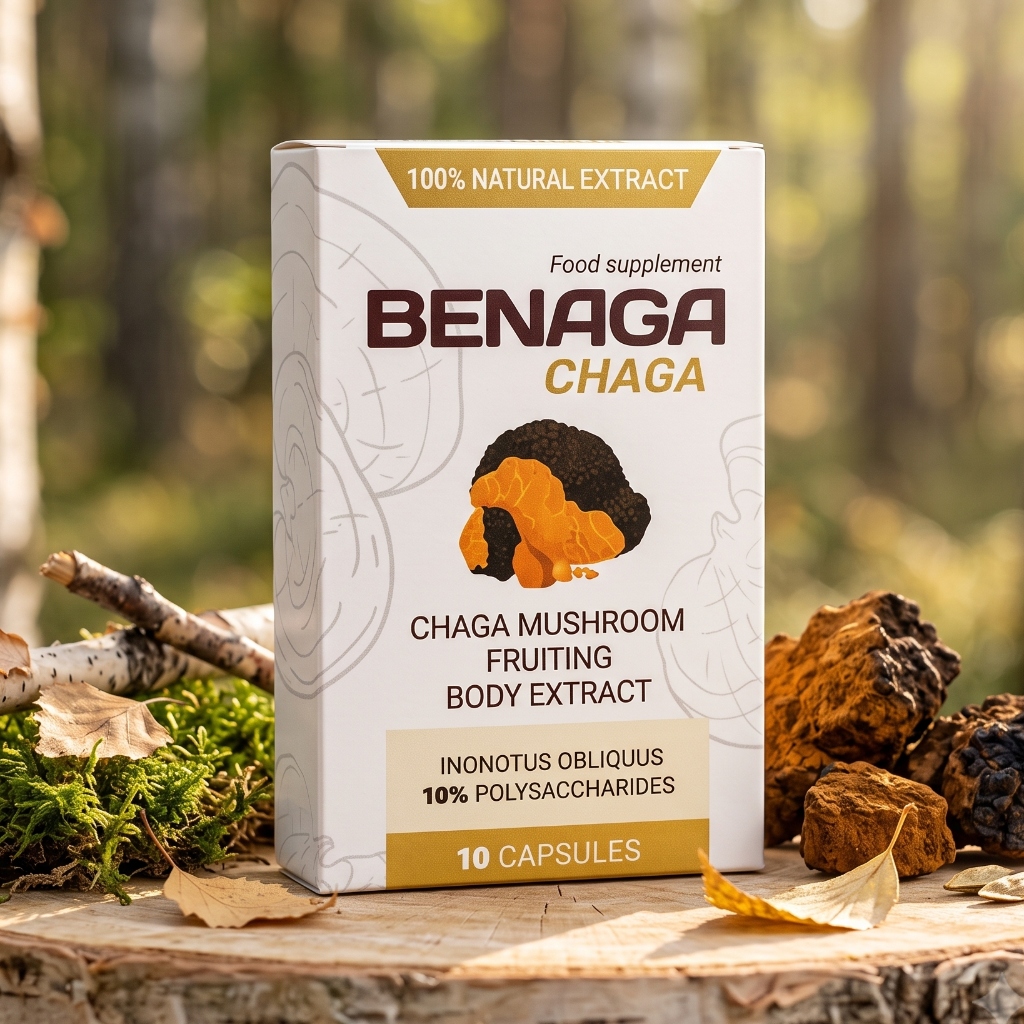 Benaga Chaga 100% Natural Extract 10 Capsules